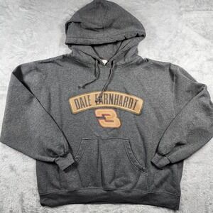 Dale Earnhardt Hoodie Mens 2XL Gray NASCAR Racing Sweatshirt Winners Circle